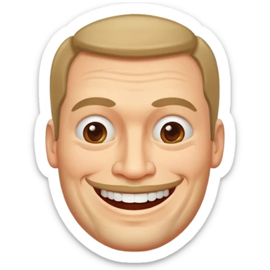 big  square-faced russian man thick jawed smiling sticker