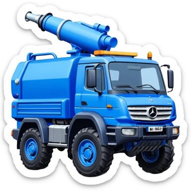 machine water cannon Mercedes-Benz Unimog in UK sticker
