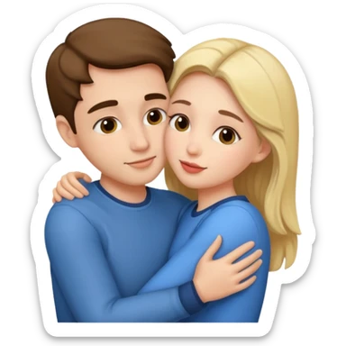 Hugging and kissing sticker