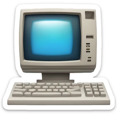 80's computer with an arrow on the screen sticker