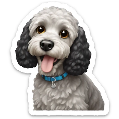 Black cockapoo dog sticker