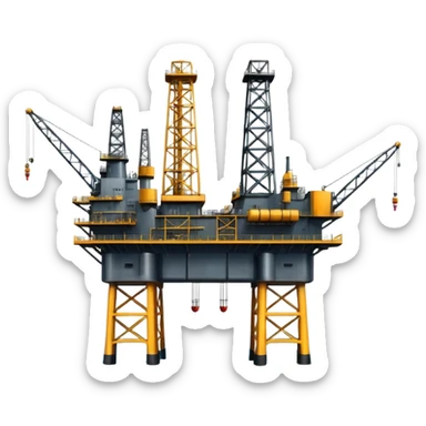 Oil platforms in the ocean beautiful big full scenic scenery full canvas sticker
