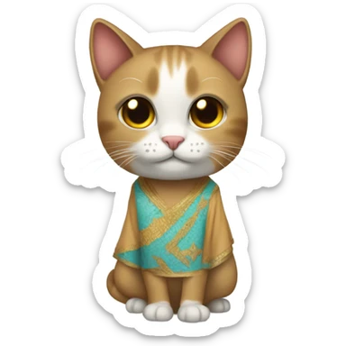 Gato con una túnica sticker