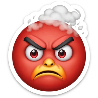an angry emoji with steam coming out of the ears sticker