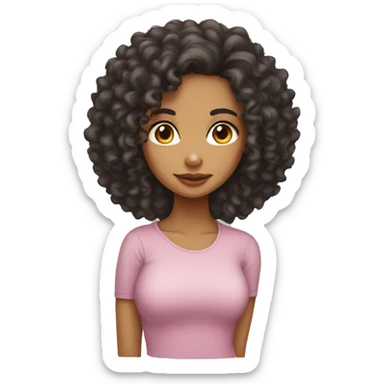 lightskin curly head girl sticker