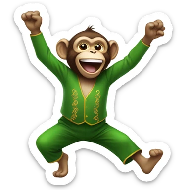 Monkey doing an Irish jig  sticker