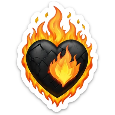 Black hearts on fire  sticker