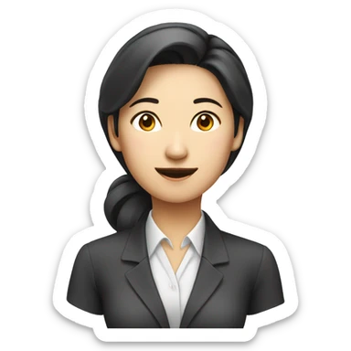 lady office worker asian sticker