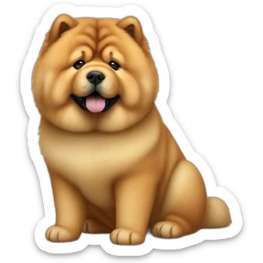 Chow chow, furry shiny dog cute, realistic, young,sitting on floor sticker