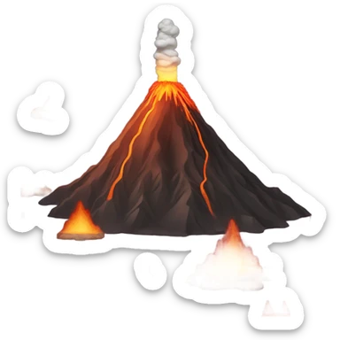 Volcano erupting  sticker