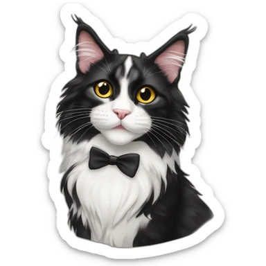 Tuxedo Maine coon greeting you sticker