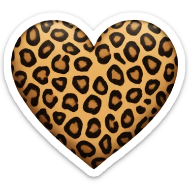 Heart with leopard print sticker