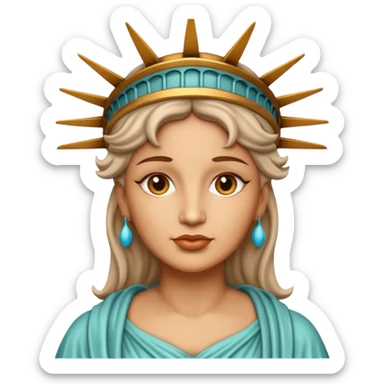 Lady Liberty with light skin sticker