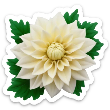 Creme dahlia sticker