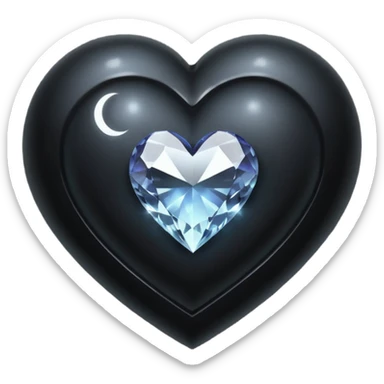 goth heart with a dark crystal moon sticker