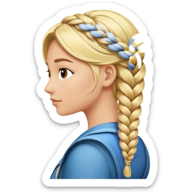 a secluded blonde piece of a hair braid sticker