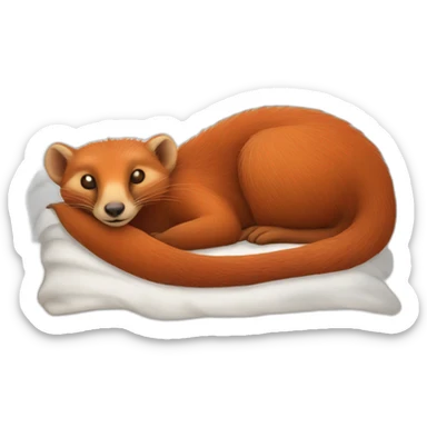 red mongoose in bed sticker
