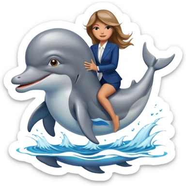 trump and melania riding dolphins sticker