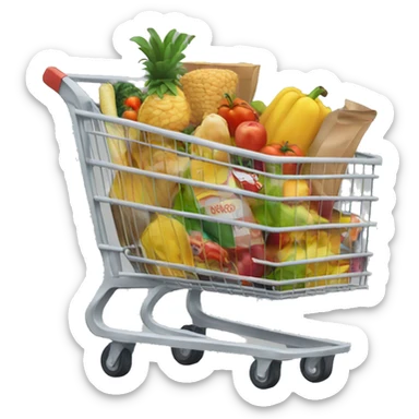 really full grocery cart sticker