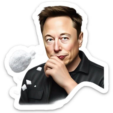 Elon musk sniffing powdered sugar sticker