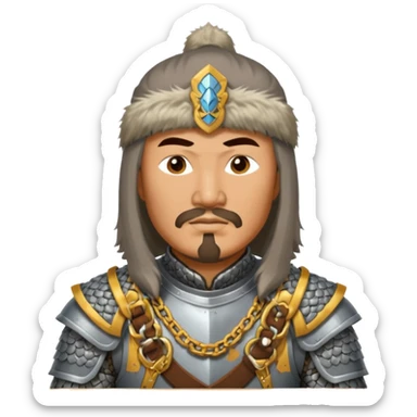 portrait of Genghis Khan in armor sticker