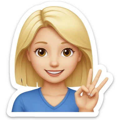 blond girl doing okay sign sassy sticker