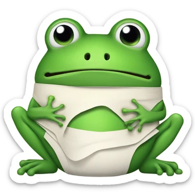 Frog with band aids on belly sticker