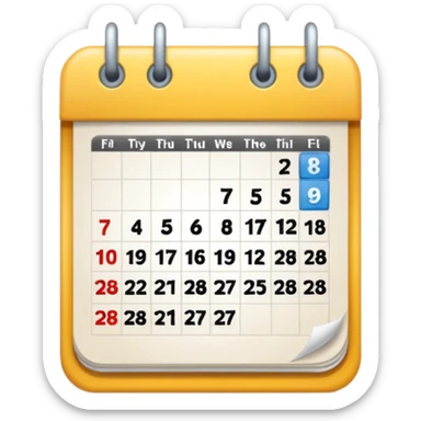 Calendar with 7 days per week sticker