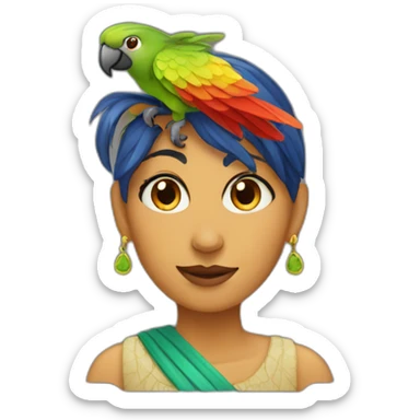 Parrot woman sticker