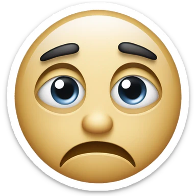 frowning face with a tear drop  sticker
