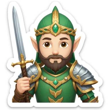 Bearded warrior elf in armor sticker