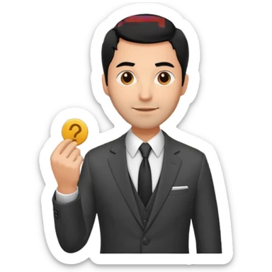 hombre de pelo negro con algo de canas y un poco de baraba comprando  una casa sticker