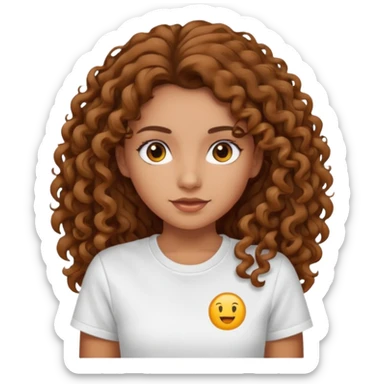 Quero uma menina moreninha com os cabelos longos e cacheados com uma blusa do sticker