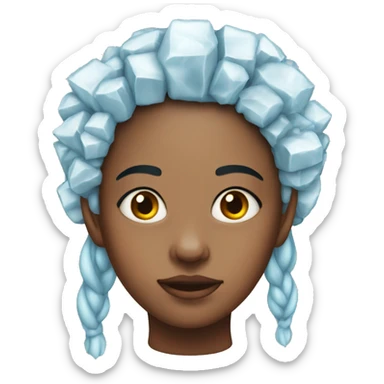 ugly girl with ice on her head sticker