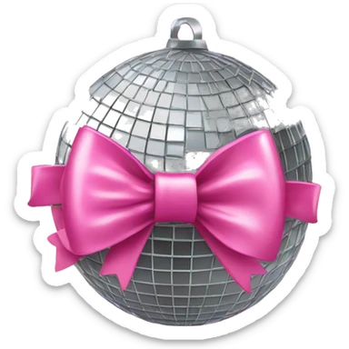 disco ball with pink bow sticker