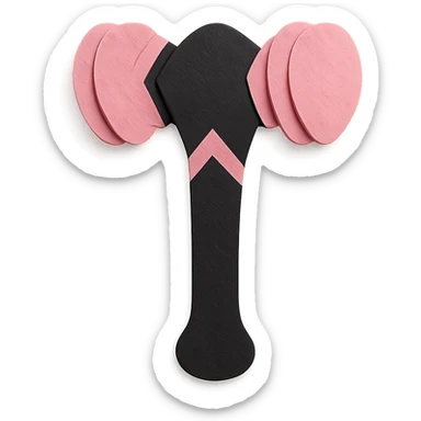 BLACKPINK-inspired gothic lightstick, no hearts, layered and graphic, black and pink, paper craft style sticker