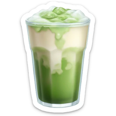 glass of iced matcha latte sticker