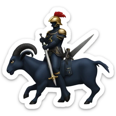 Navy goat standing on top of a black knight sticker