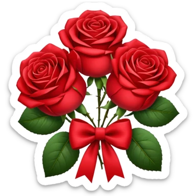 Roses with bow sticker