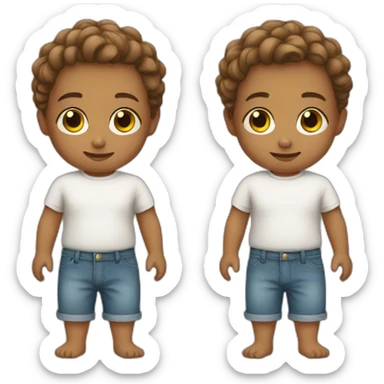 Toddler wearing only a shirt sticker