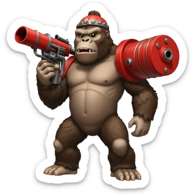 King Kong with Heavy's minigun from hit game TF2 sticker