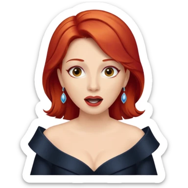 red hair  opera singer singing sticker