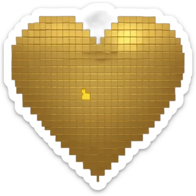 8-bit Golden Heart sticker