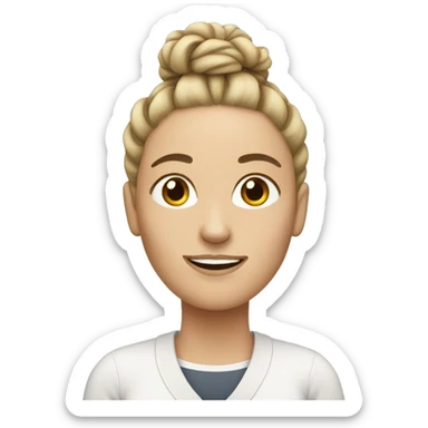 White woman with dreadlock bun sticker