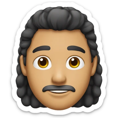 Moreno, pelo negro, ojos negros, cabello mediano, peruano sticker