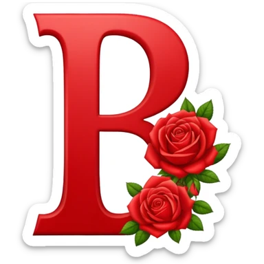 Roses alphabet letter i sticker