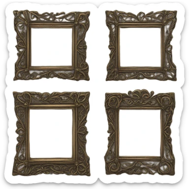 old fashioned thin vertical frame sticker