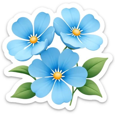 light blue flowers  sticker