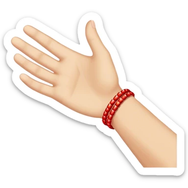 Hand with red bracelet string  sticker