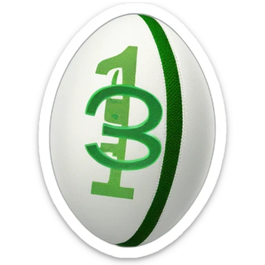 rugby ball with a dollar sign sticker
